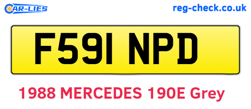 F591NPD are the vehicle registration plates.