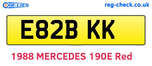 E82BKK are the vehicle registration plates.