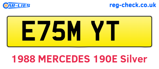 E75MYT are the vehicle registration plates.