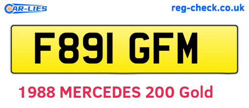 F891GFM are the vehicle registration plates.