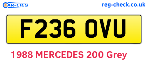 F236OVU are the vehicle registration plates.