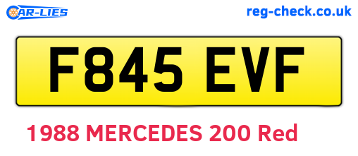 F845EVF are the vehicle registration plates.