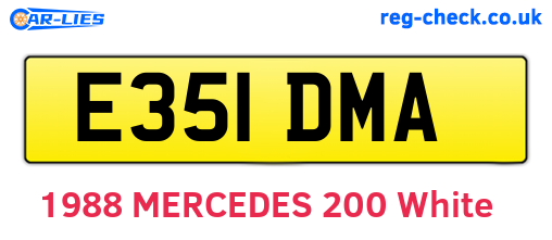 E351DMA are the vehicle registration plates.