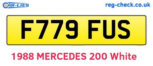 F779FUS are the vehicle registration plates.