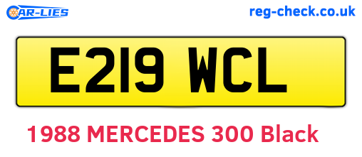 E219WCL are the vehicle registration plates.