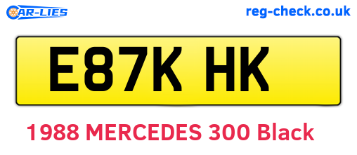 E87KHK are the vehicle registration plates.