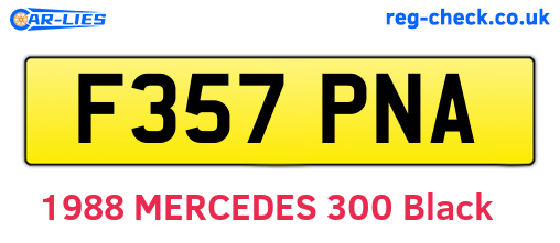F357PNA are the vehicle registration plates.