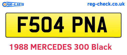 F504PNA are the vehicle registration plates.