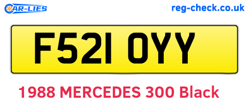 F521OYY are the vehicle registration plates.