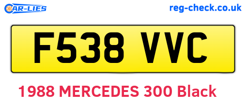 F538VVC are the vehicle registration plates.