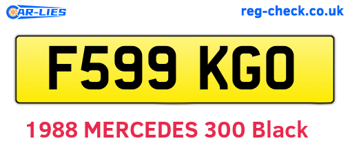 F599KGO are the vehicle registration plates.