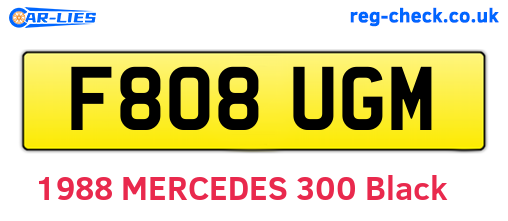 F808UGM are the vehicle registration plates.