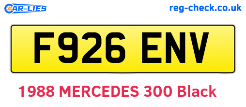 F926ENV are the vehicle registration plates.