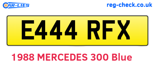 E444RFX are the vehicle registration plates.