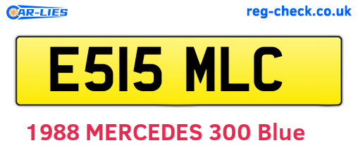 E515MLC are the vehicle registration plates.
