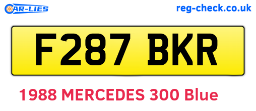 F287BKR are the vehicle registration plates.