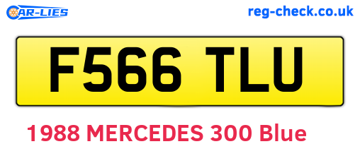 F566TLU are the vehicle registration plates.
