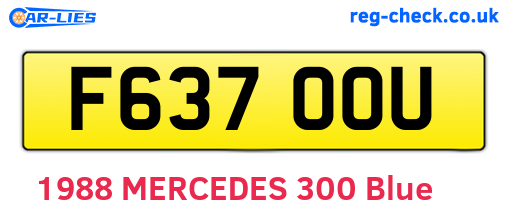 F637OOU are the vehicle registration plates.