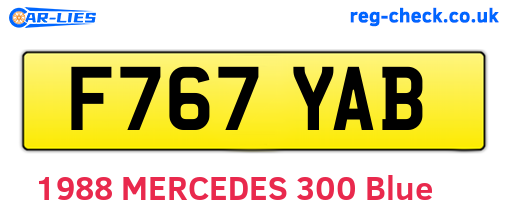 F767YAB are the vehicle registration plates.