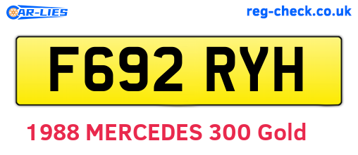 F692RYH are the vehicle registration plates.
