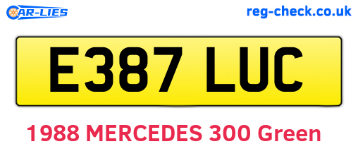 E387LUC are the vehicle registration plates.