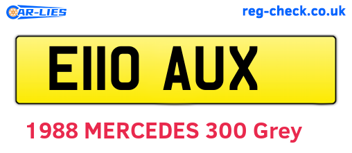 E110AUX are the vehicle registration plates.