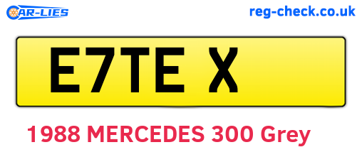 E7TEX are the vehicle registration plates.