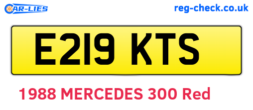 E219KTS are the vehicle registration plates.