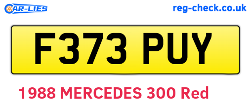 F373PUY are the vehicle registration plates.