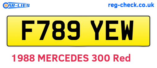 F789YEW are the vehicle registration plates.
