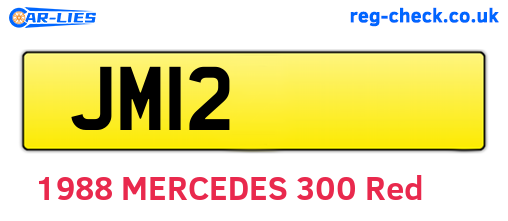 JM12 are the vehicle registration plates.