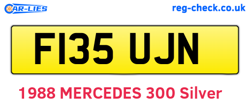 F135UJN are the vehicle registration plates.