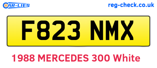 F823NMX are the vehicle registration plates.