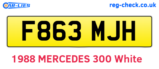 F863MJH are the vehicle registration plates.