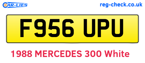 F956UPU are the vehicle registration plates.