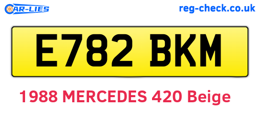 E782BKM are the vehicle registration plates.