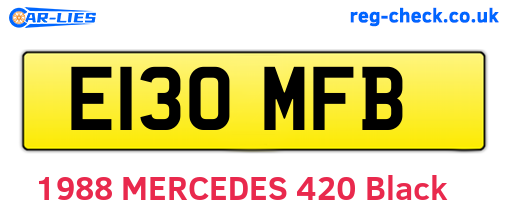 E130MFB are the vehicle registration plates.