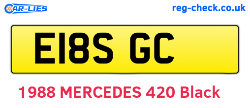 E18SGC are the vehicle registration plates.