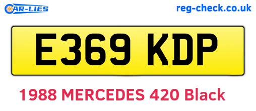 E369KDP are the vehicle registration plates.