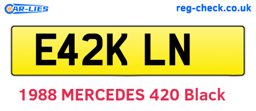 E42KLN are the vehicle registration plates.