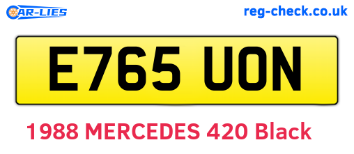E765UON are the vehicle registration plates.