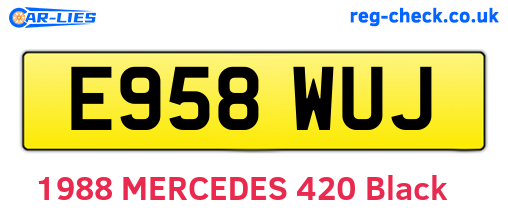 E958WUJ are the vehicle registration plates.