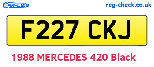 F227CKJ are the vehicle registration plates.