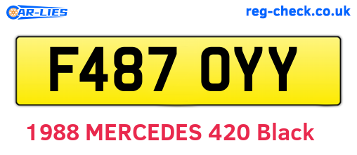 F487OYY are the vehicle registration plates.