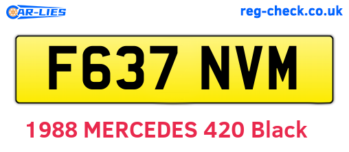 F637NVM are the vehicle registration plates.