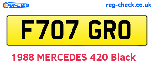 F707GRO are the vehicle registration plates.