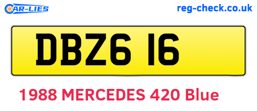 DBZ616 are the vehicle registration plates.