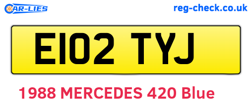 E102TYJ are the vehicle registration plates.