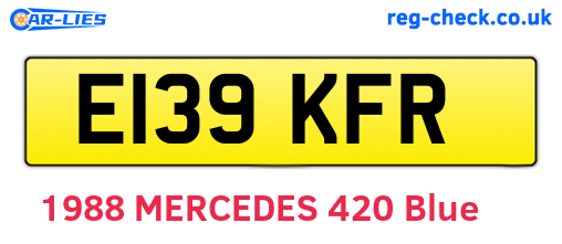 E139KFR are the vehicle registration plates.