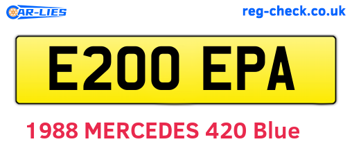 E200EPA are the vehicle registration plates.